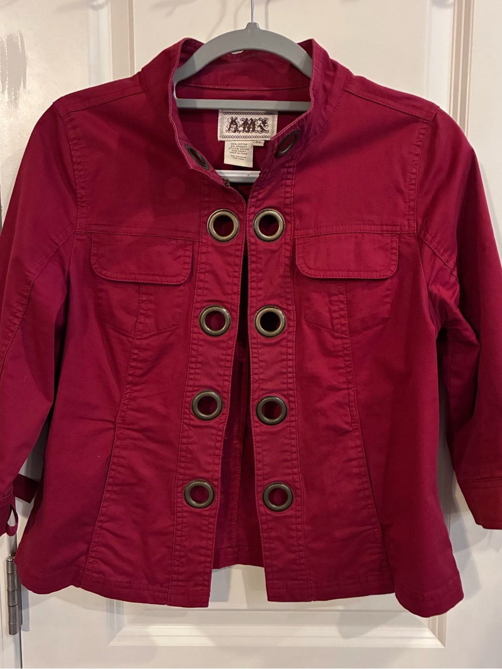 K-ME Red Eyelet Detail Jacket